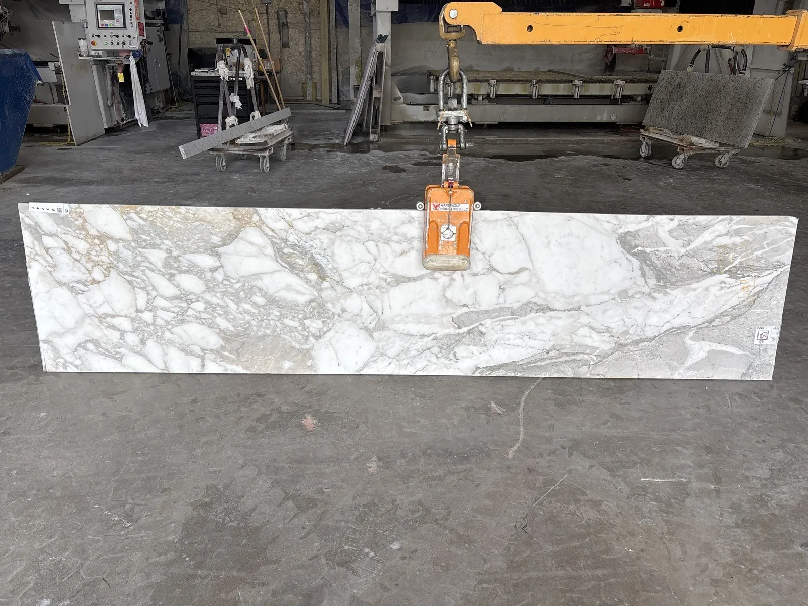 Full image of Calacatta Vagli Gold White Marble countertop slab