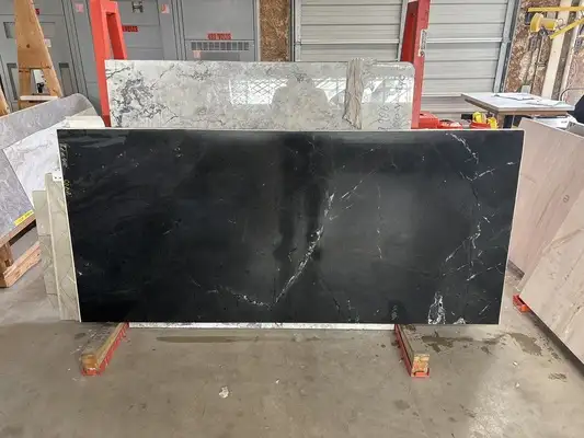 Full image of Infinity Black Black Quartzite countertop slab