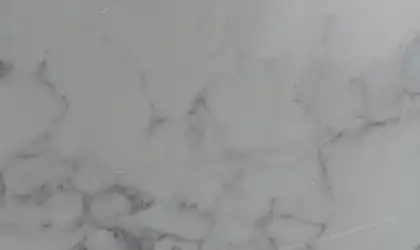 Closeup image of Stratus Quartz Arabescato Vagli White Quartz countertop slab