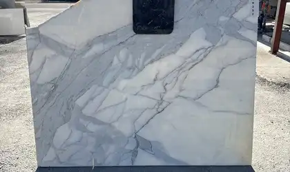 Full image of Calacatta Gold Marble countertop slab