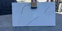Full image of Q Quartz Calacatta Laza Quartz countertop slab