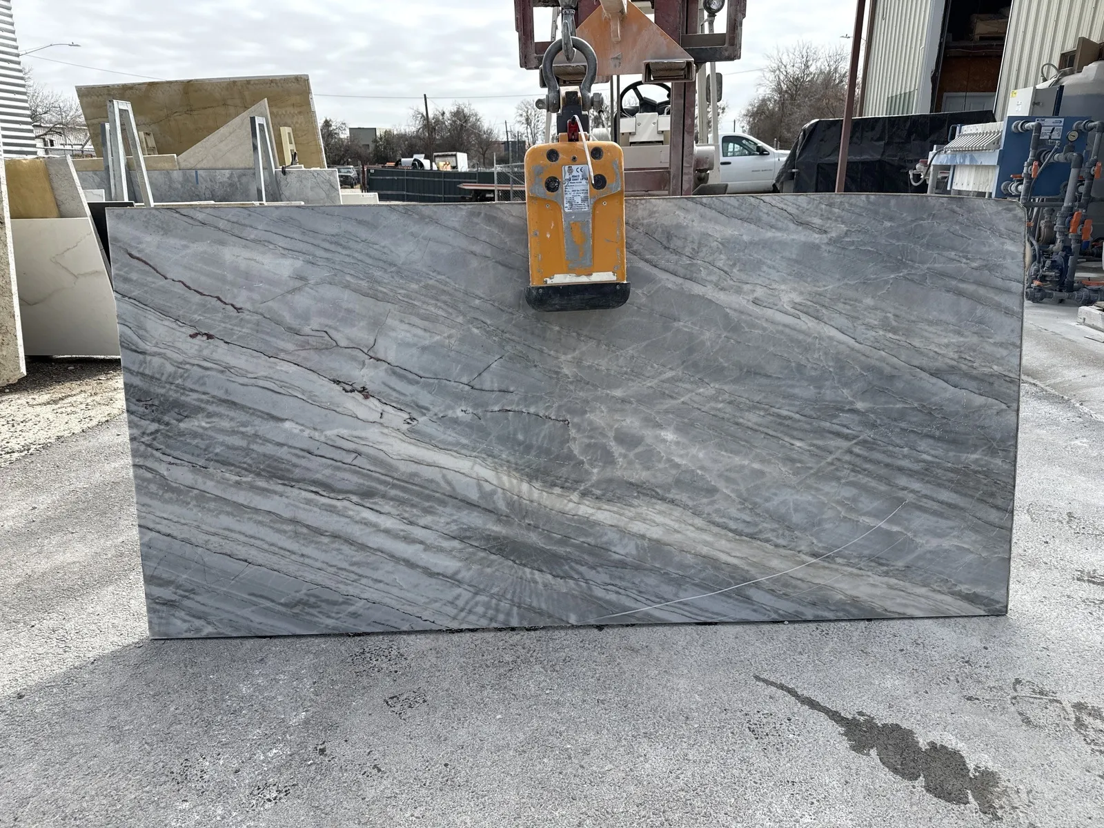 Full image of Beverly Blue Grey Quartzite countertop slab