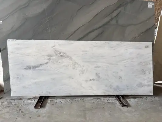 Full image of Absolute White Marble countertop slab