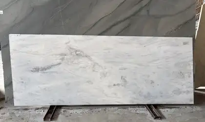 Full image of Absolute White Marble countertop slab