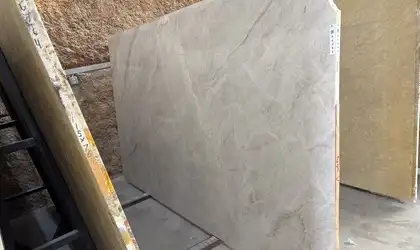 Full image of Taj Mahal Grey Quartzite countertop slab