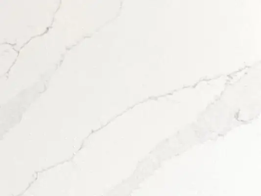 Closeup image of Della Terra Ridge White Quartz countertop slab