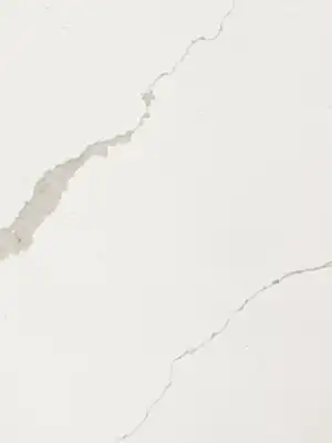 Closeup image of Della Terra Ripieno White Quartz countertop slab