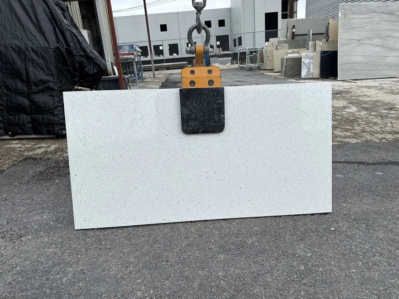 Full image of CRS Quartz Star White White Quartz countertop slab