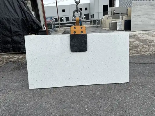 Full image of CRS Quartz Star White White Quartz countertop slab