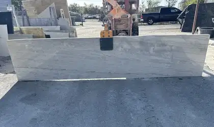 Full image of Glacier Wave Grey Quartzite countertop slab