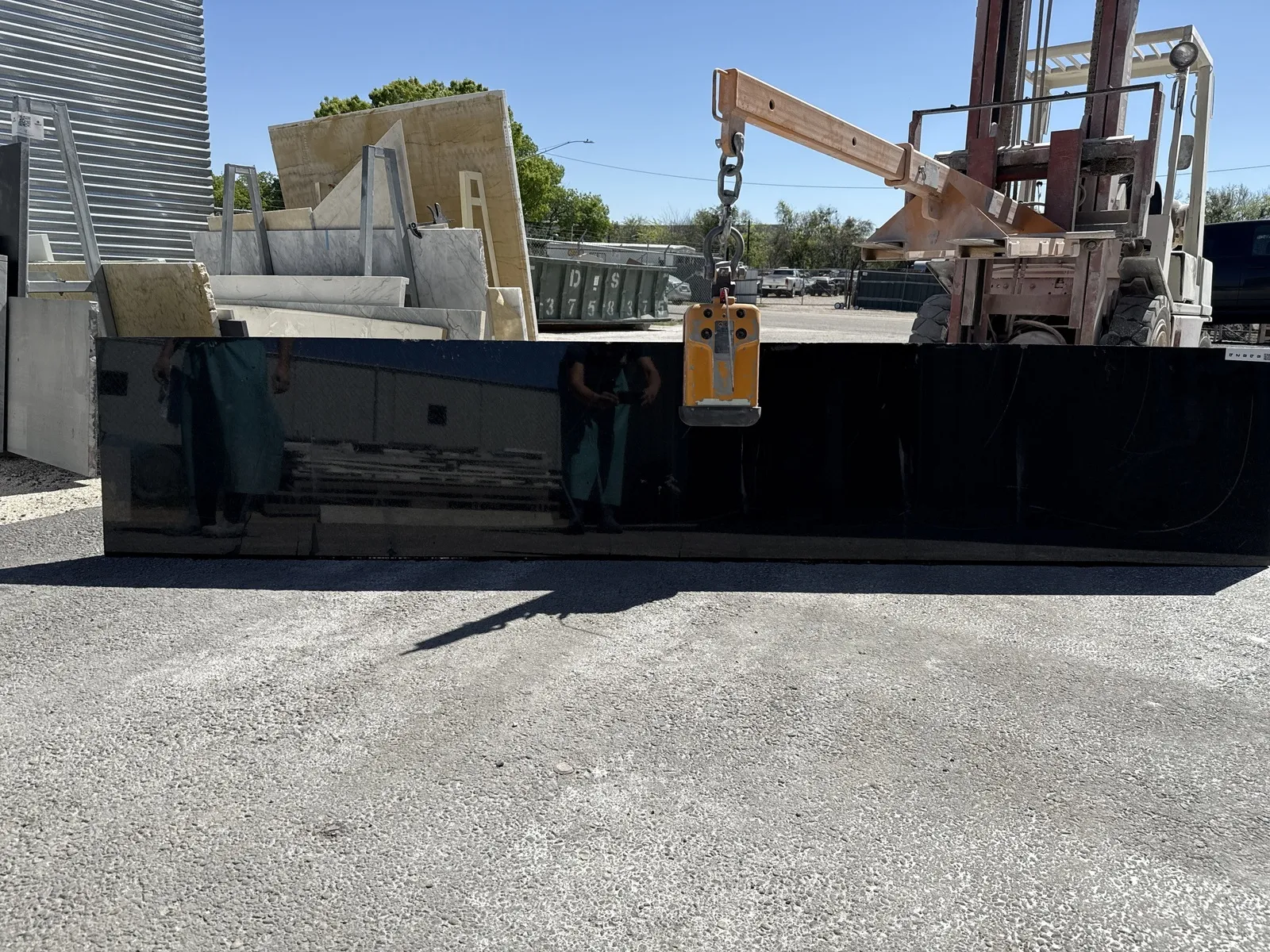 Full image of Black Pearl Granite countertop slab