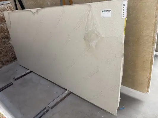 Full image of Vicostone Sparkling White Quartz countertop slab
