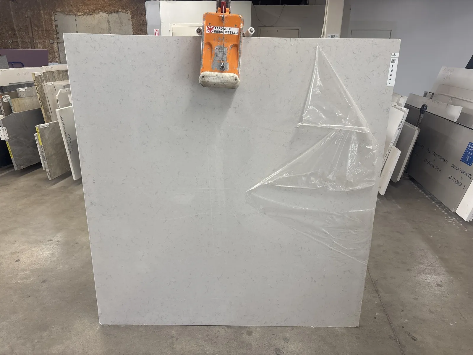 Full image of Silestone Lagoon White Quartz countertop slab
