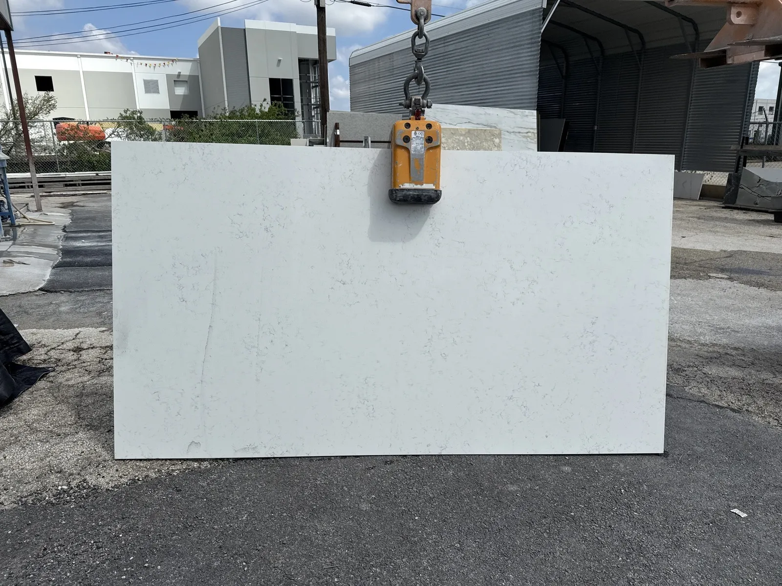 Full image of PentalQuartz Carrara Vario White Quartz countertop slab