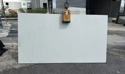 Full image of PentalQuartz Carrara Vario White Quartz countertop slab