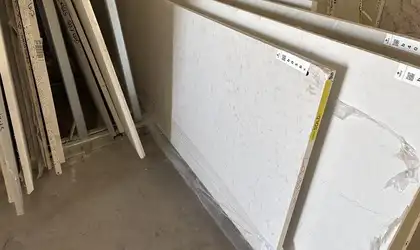 Full image of Silestone Lagoon White Quartz countertop slab