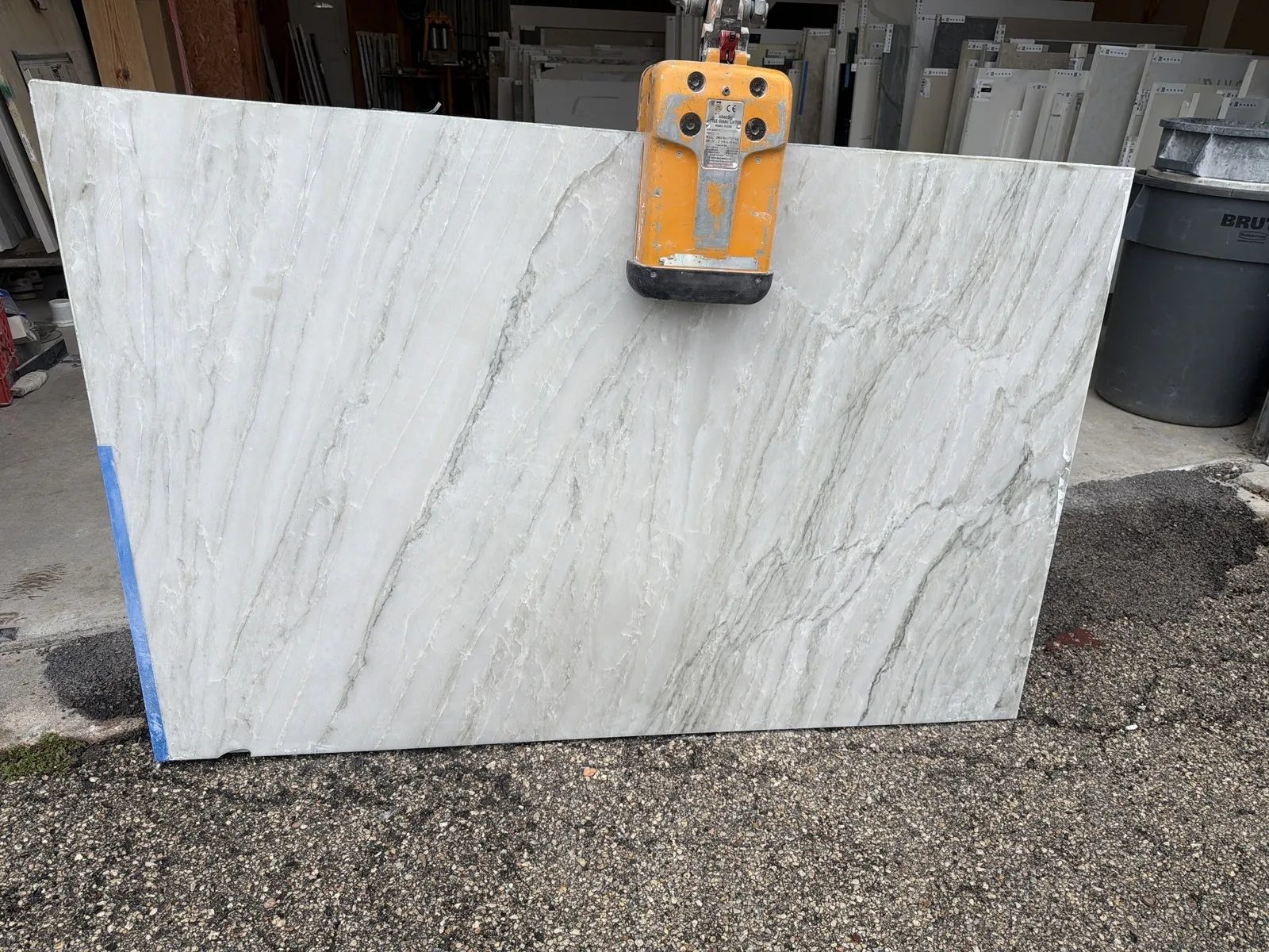 Closeup image of White Pearl Quartzite countertop slab