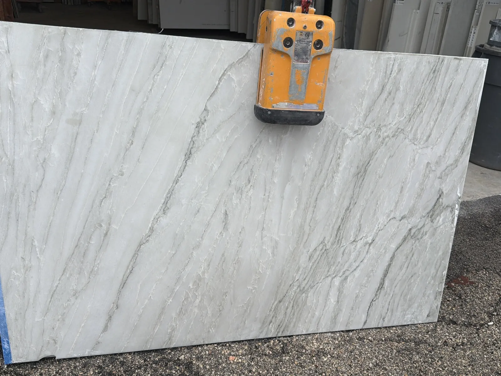 Full image of White Pearl Quartzite countertop slab