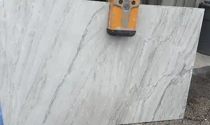 Full image of White Pearl Quartzite countertop slab