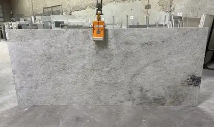 Full image of Colonial White Grey Granite countertop slab