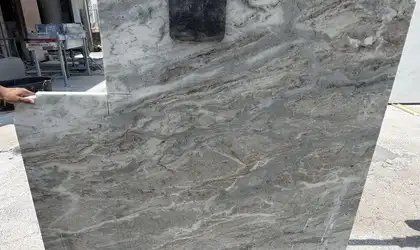 Closeup image of Fantasy Brown Granite countertop slab