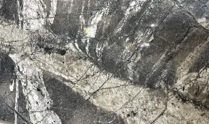 Closeup image of Prague Black Quartzite countertop slab