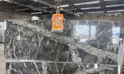 Full image of Prague Black Quartzite countertop slab