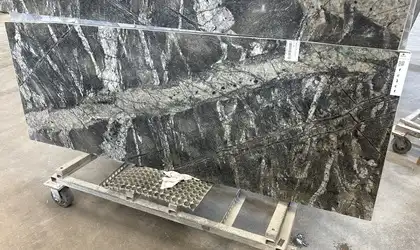 Full image of Prague Black Quartzite countertop slab