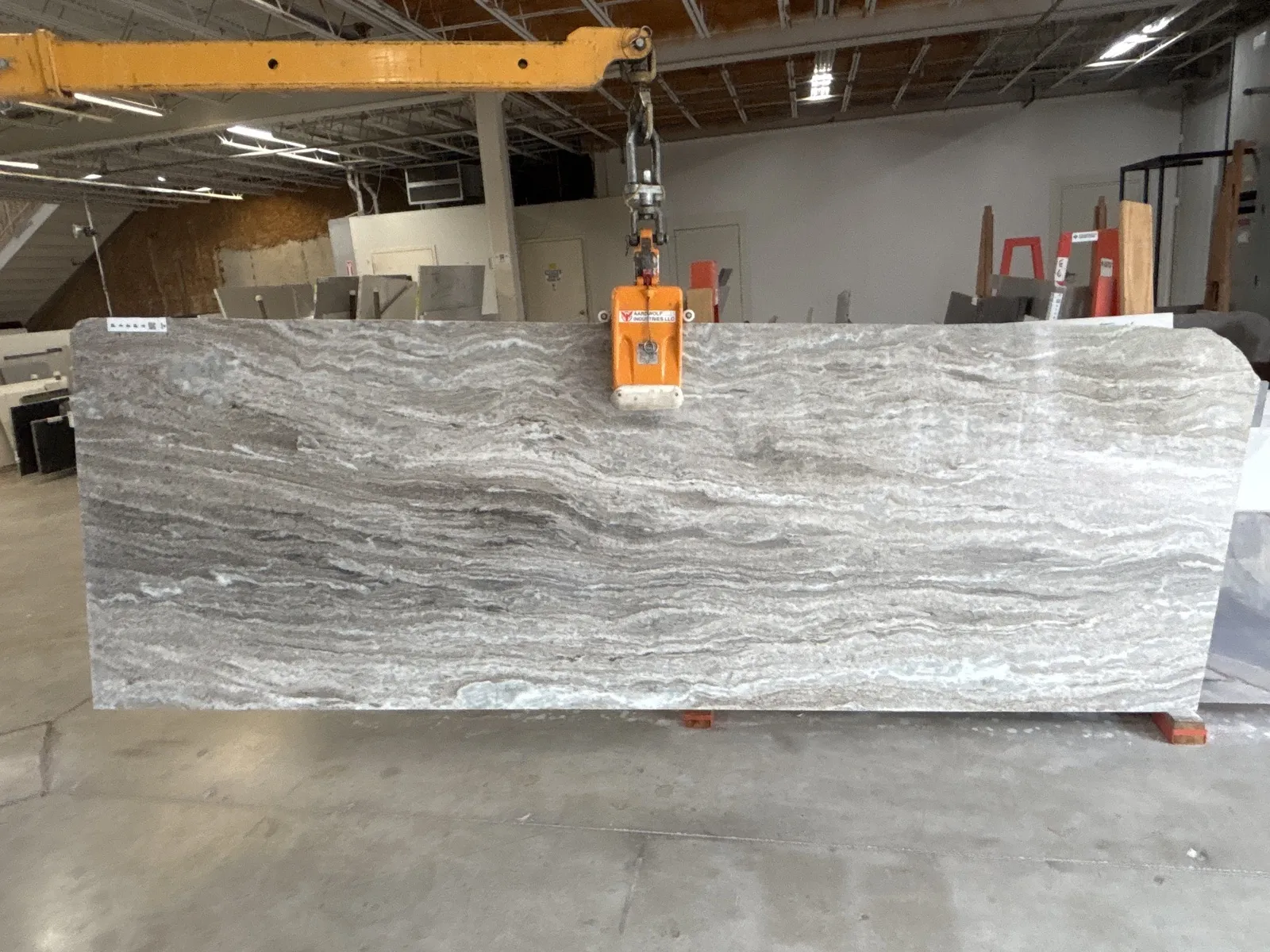 Full image of Fantasy Brown Grey Marble countertop slab