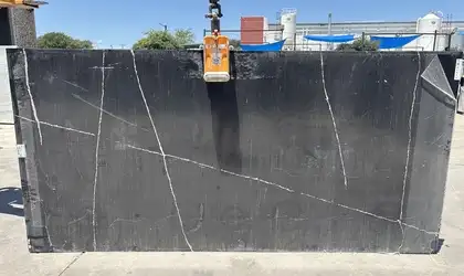 Full image of Silestone Eternal Noir Quartz countertop slab