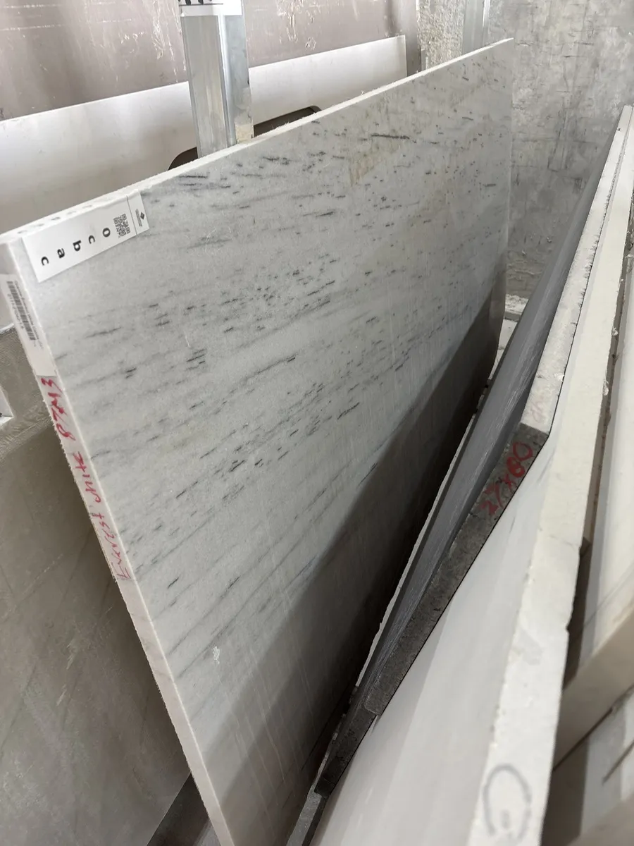 Full image of Fantasy White Marble countertop slab