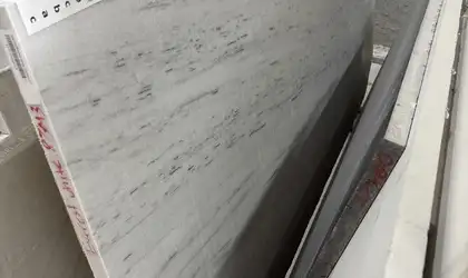 Full image of Fantasy White Marble countertop slab