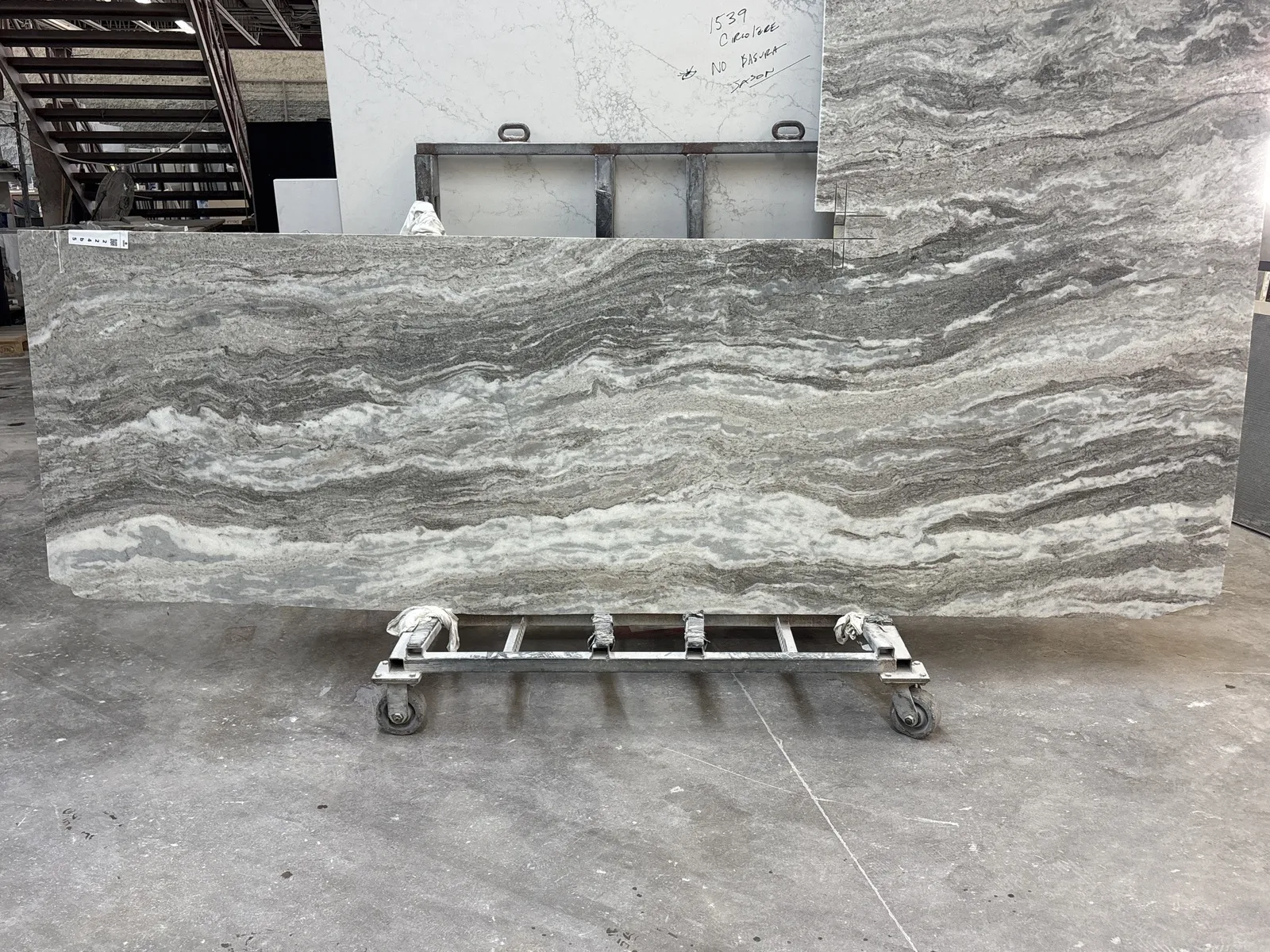 Full image of Fantasy Brown Grey Marble countertop slab