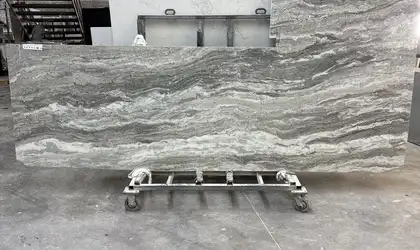 Full image of Fantasy Brown Grey Marble countertop slab