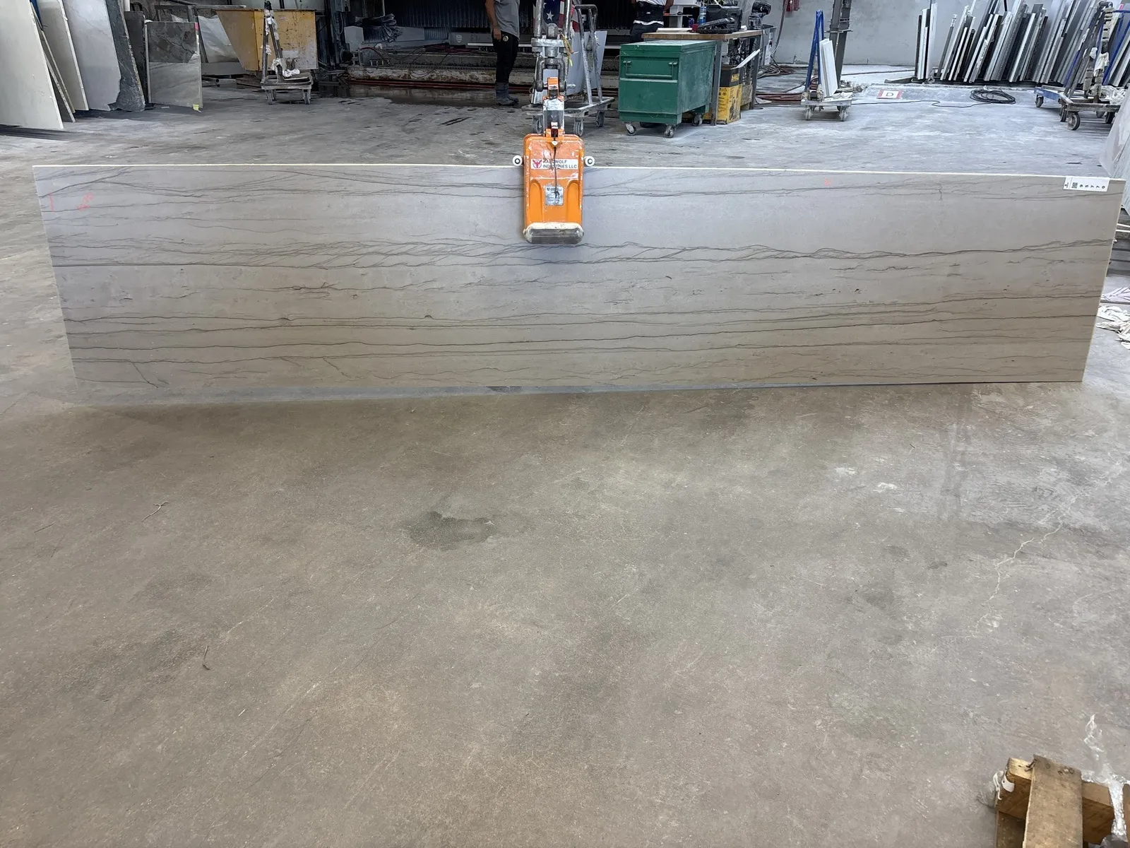 Full image of White Macaubas Grey Quartzite countertop slab