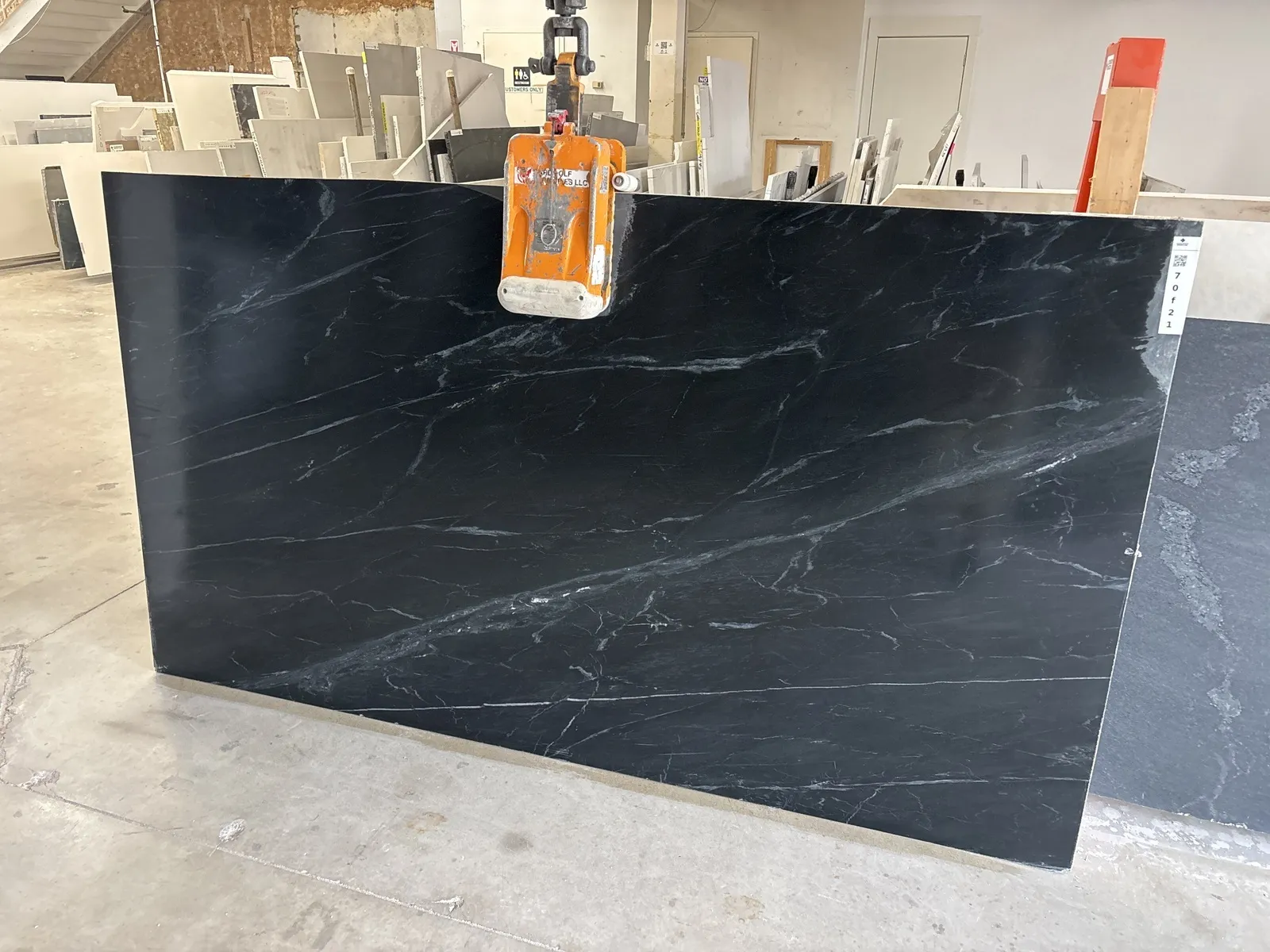 Full image of Niagara Black Soapstone countertop slab