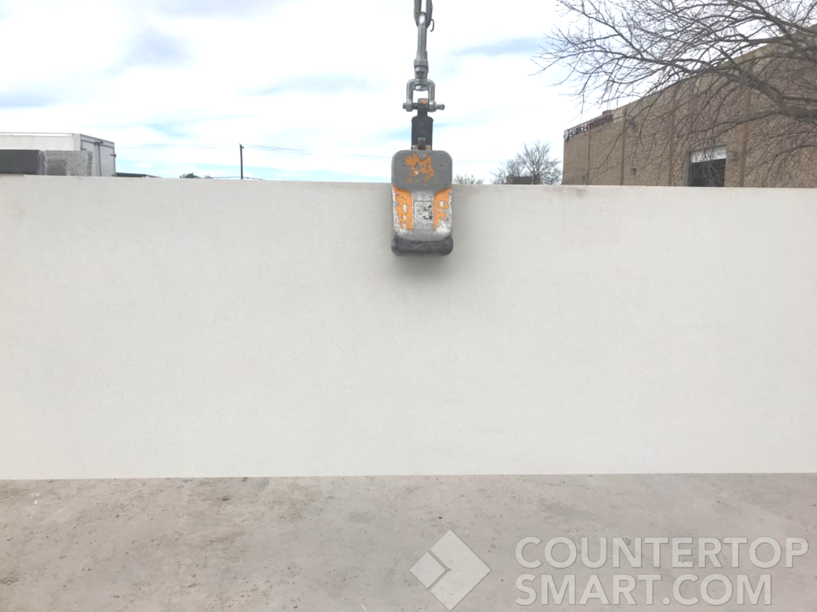Full image of Q Quartz Frost White Quartz countertop slab