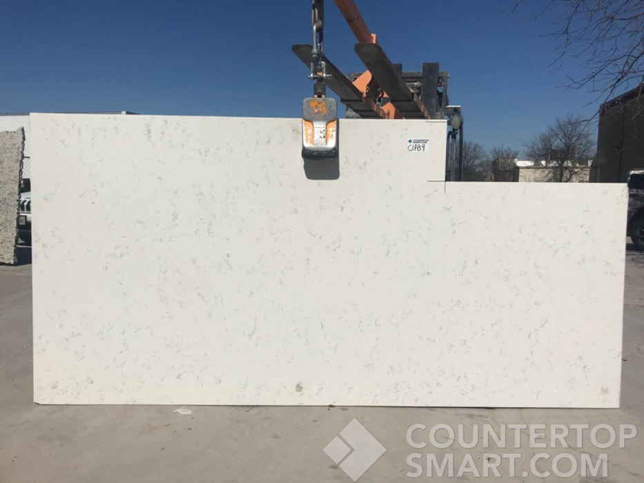 Full image of Q Quartz Cashmere Carrara Quartz countertop slab