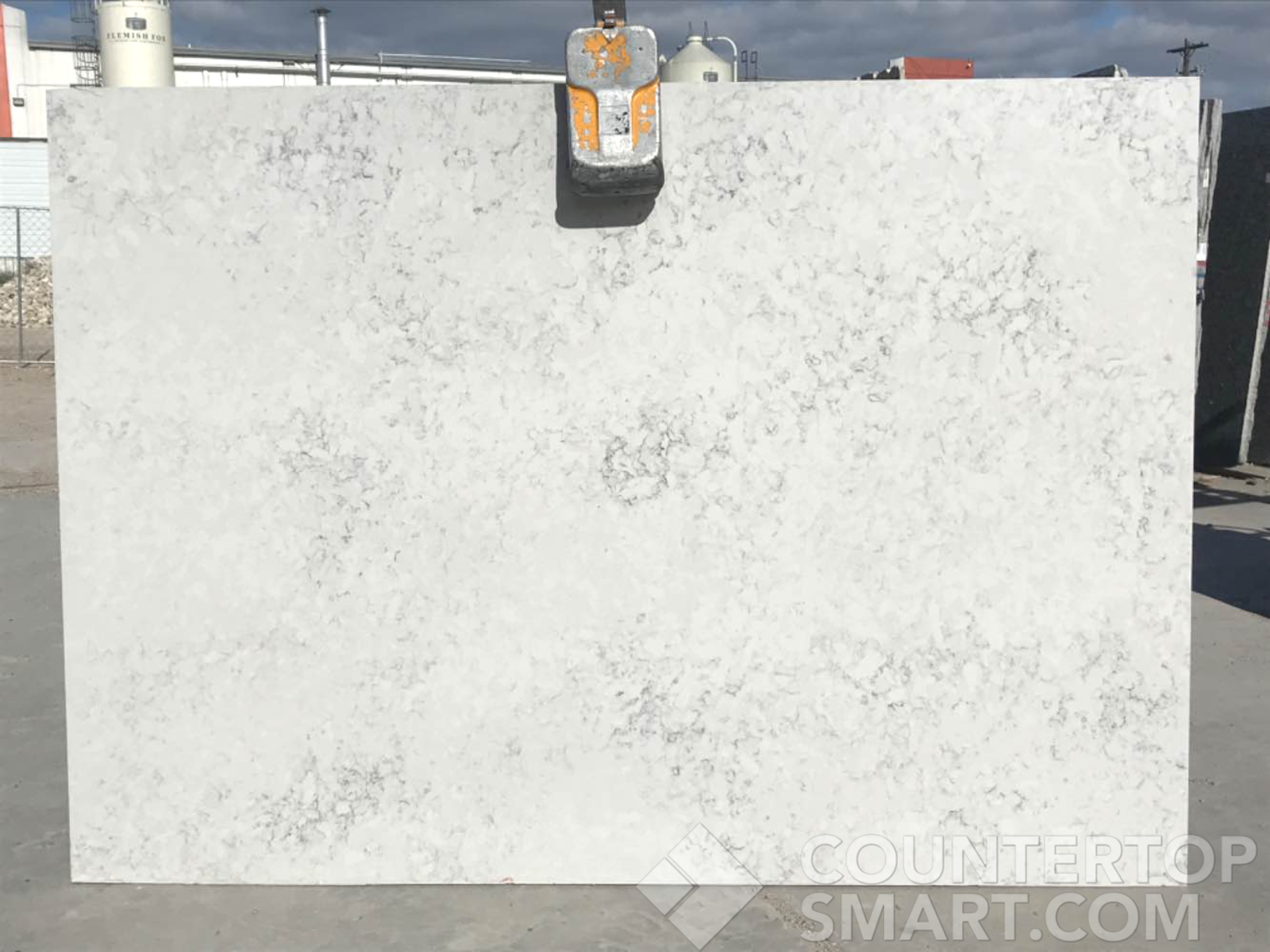 Full image of Silestone Helix White Quartz countertop slab