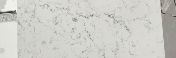 Full image of Caesarstone White Attica Quartz countertop slab