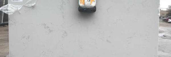 Full image of AmeriQuartz Carrara Grey Quartz countertop slab