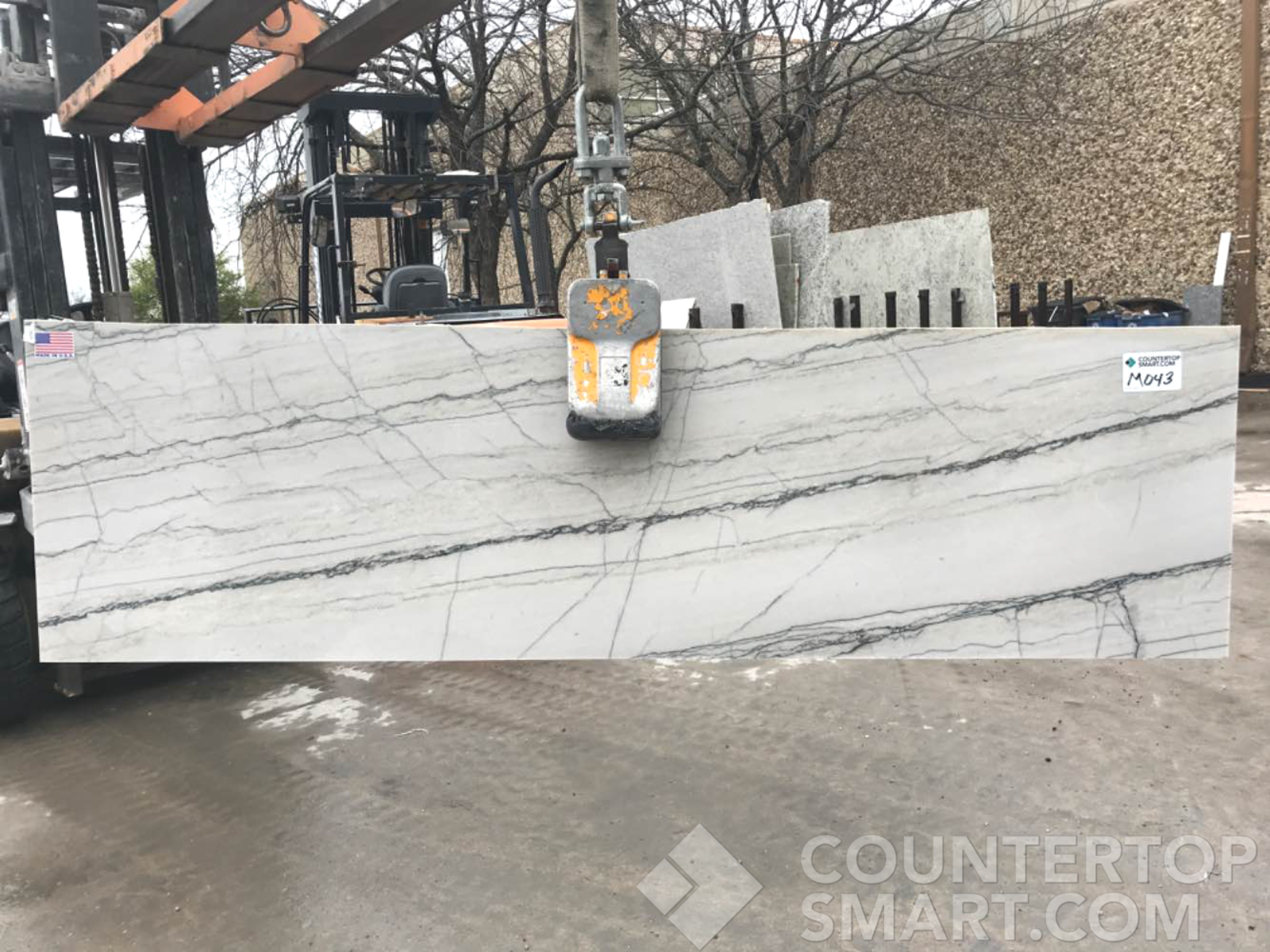 Full image of White Macaubas Quartzite countertop slab