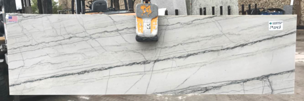 Full image of White Macaubas Quartzite countertop slab