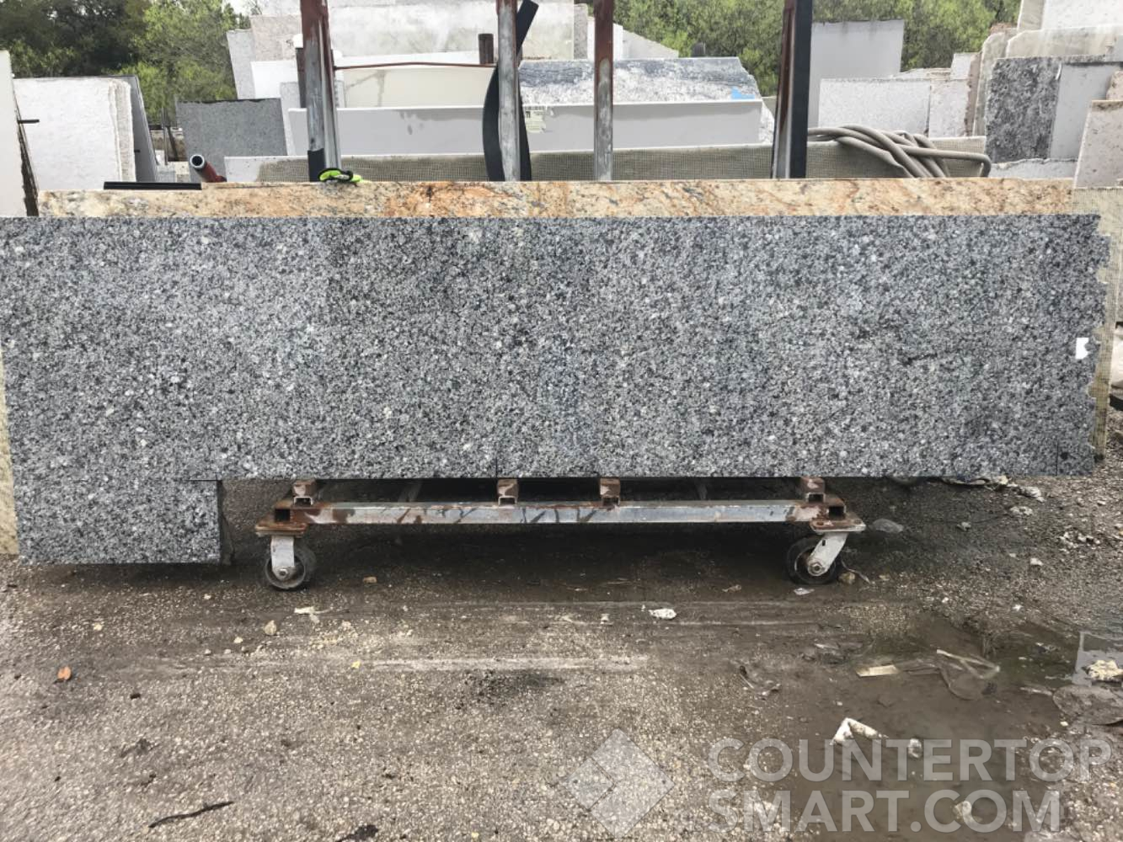 Full image of Azul Platino Granite countertop slab