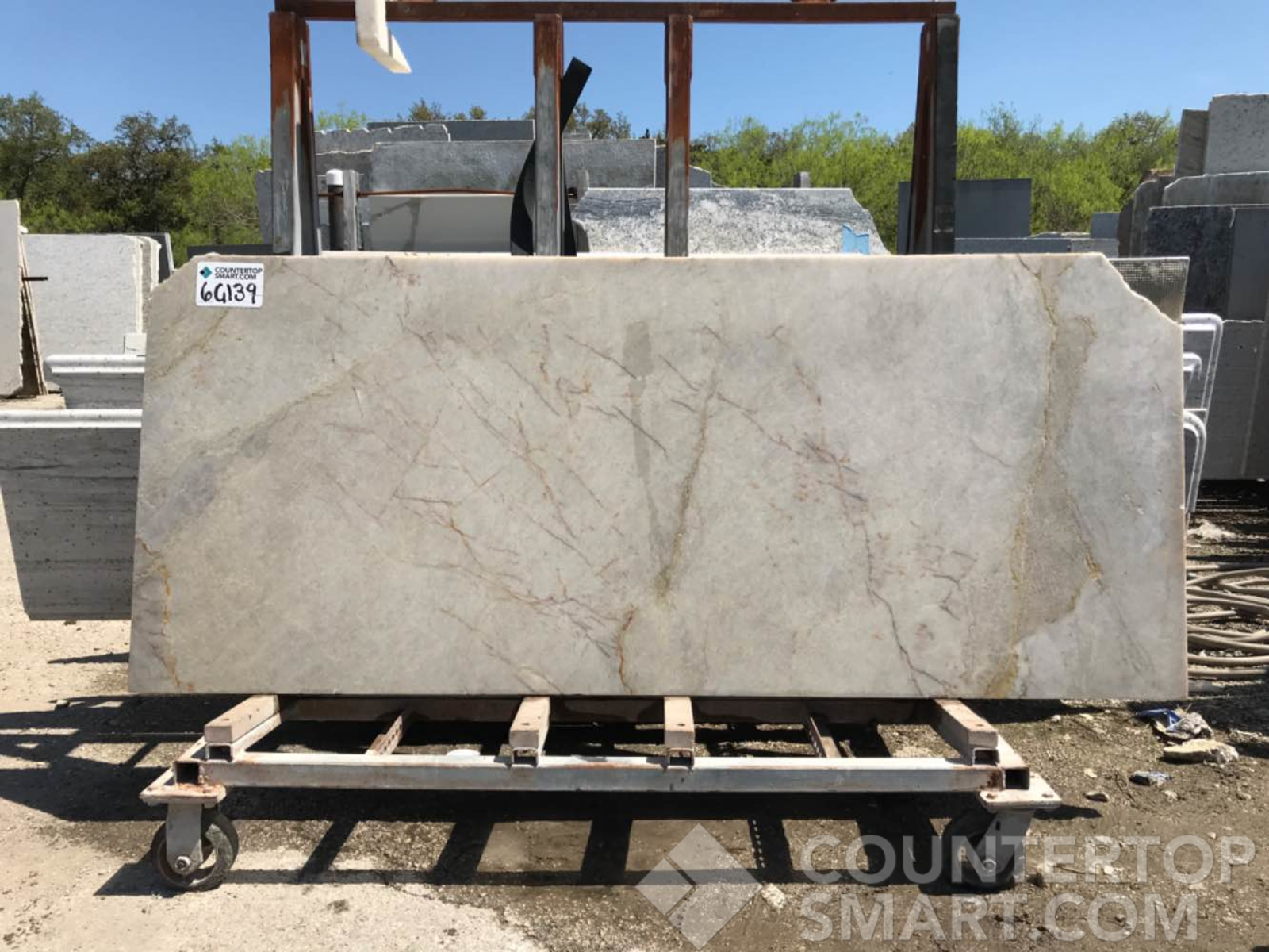 Full image of Taj Mahal Grey Quartzite countertop slab
