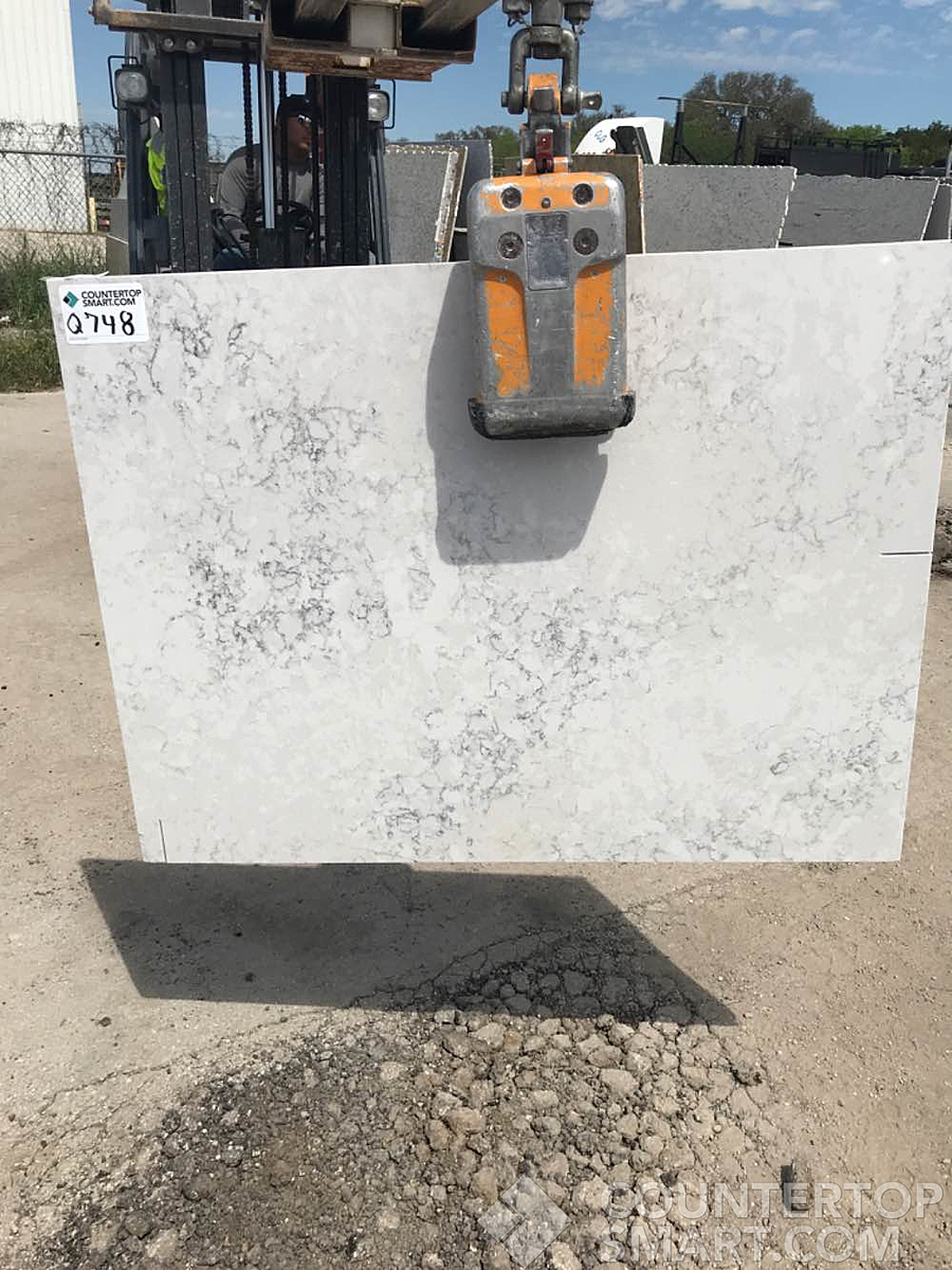 Full image of Silestone Helix White Quartz countertop slab