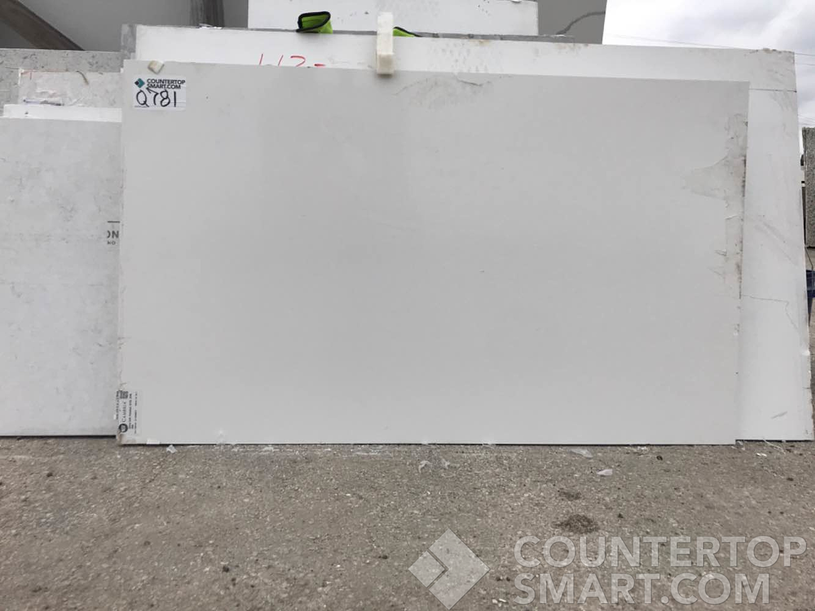 Full image of Cambria White Cliff Quartz countertop slab
