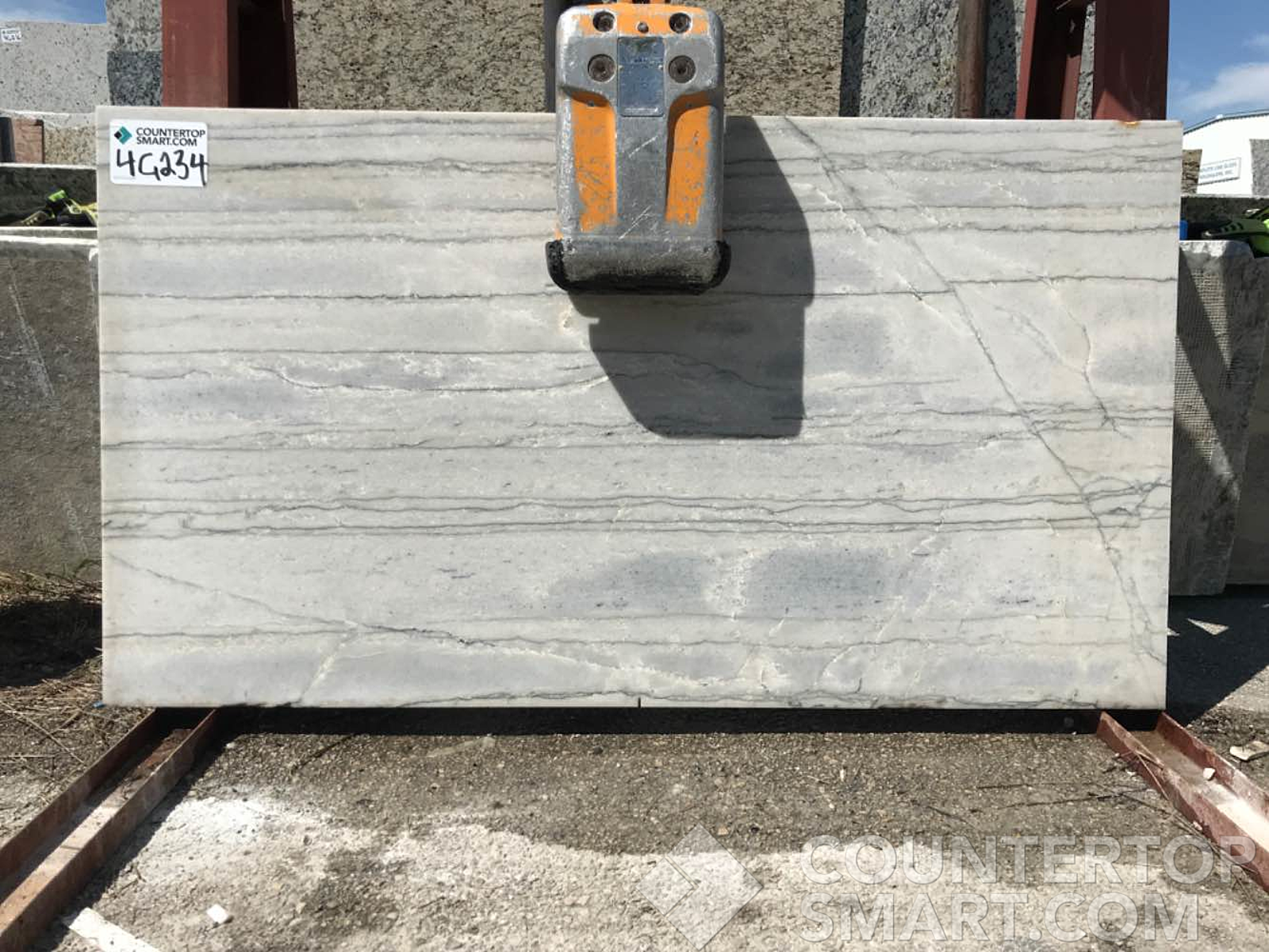 Full image of White Macaubas Quartzite countertop slab