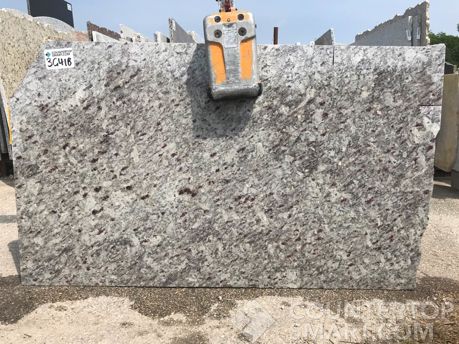 Full image of Moon White Grey Granite countertop slab