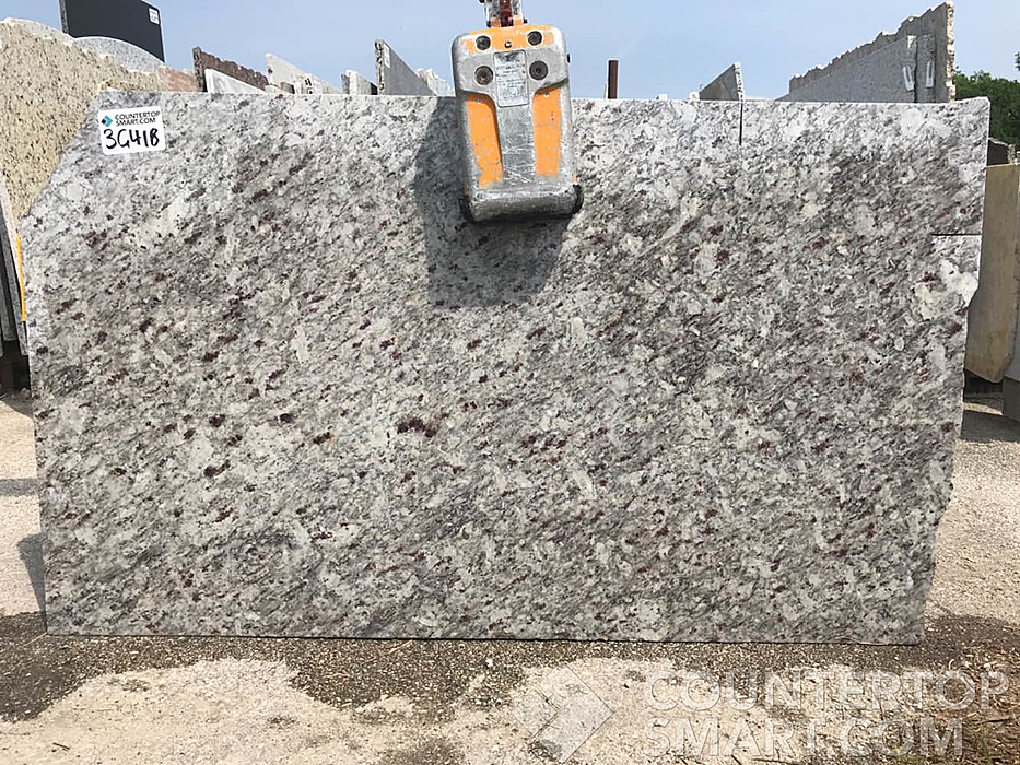 Full image of Moon White Grey Granite countertop slab